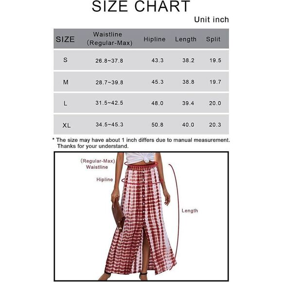 PRETTYGARDEN Size Large Women’s Bohemian Tie Dye Print Long Skirts Button Down H - Picture 8 of 9